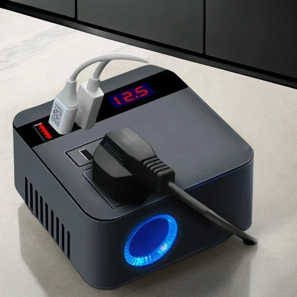 

​​High-Output Onboard Power Inverter - Smart LED Display 3-Port Fast USB Hub & Overvoltage Protection​​