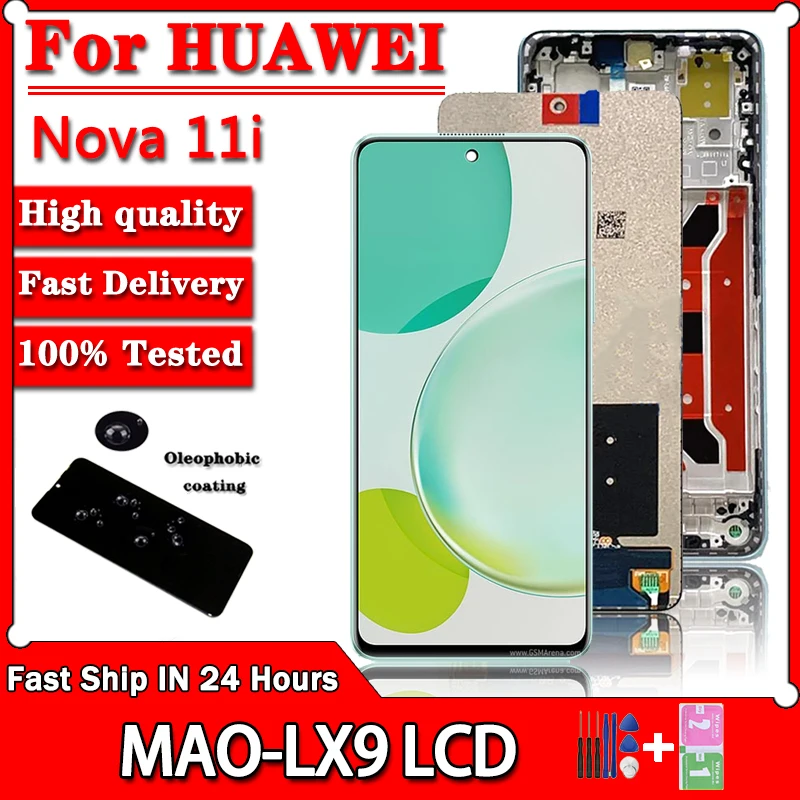 

6.8'' AAA+ For Huawei nova 11i LCD MAO-LX9 Display Screen+Touch Panel Digitizer For Huawei Nova 11i MAO-LX9N LCD Frame