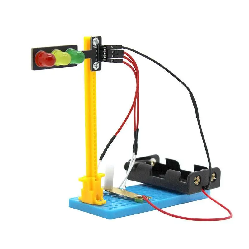 Macchina per tessitura fatta a mano Semaforo assemblato fai-da-te Giocattolo Esperimento di fisica educativo per bambini che imparano e giochi sensoriali