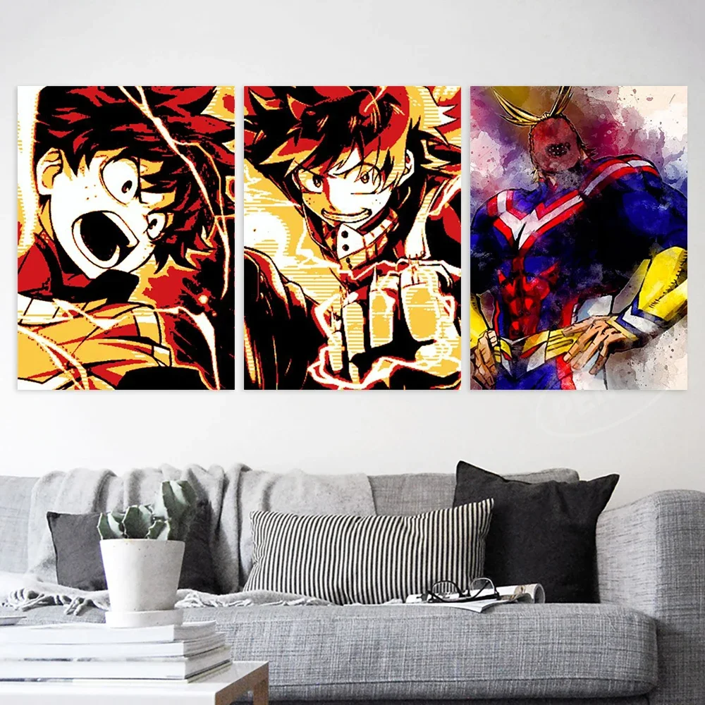 My Hero Academia Wall Art Canvas All Might Print Posters Midoriya Izuku Painting Anime Pictures Home Decor Living Room Modular