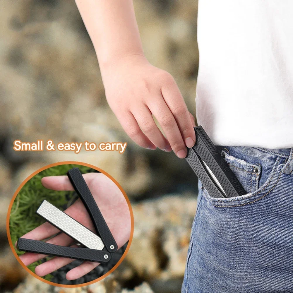 Portable Double Side Grindstone Professional Kitchen Sharpener for Pocket Folding Knife Sharpening Stone Sharpener Tool