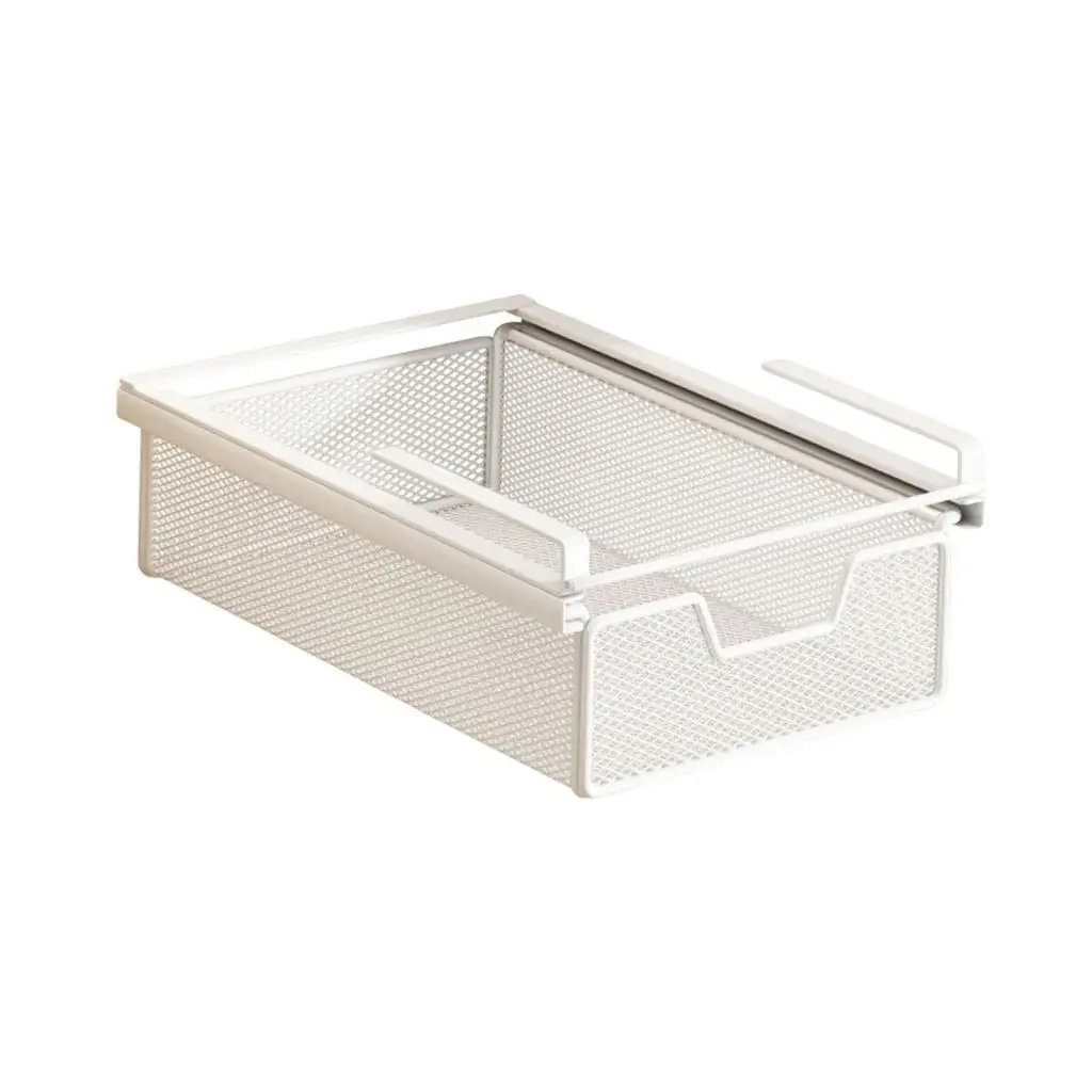Rectangular Steel Hanging Storage Rack Basket Pull Out Shelf for Wardrobe Closet and Room Shelves