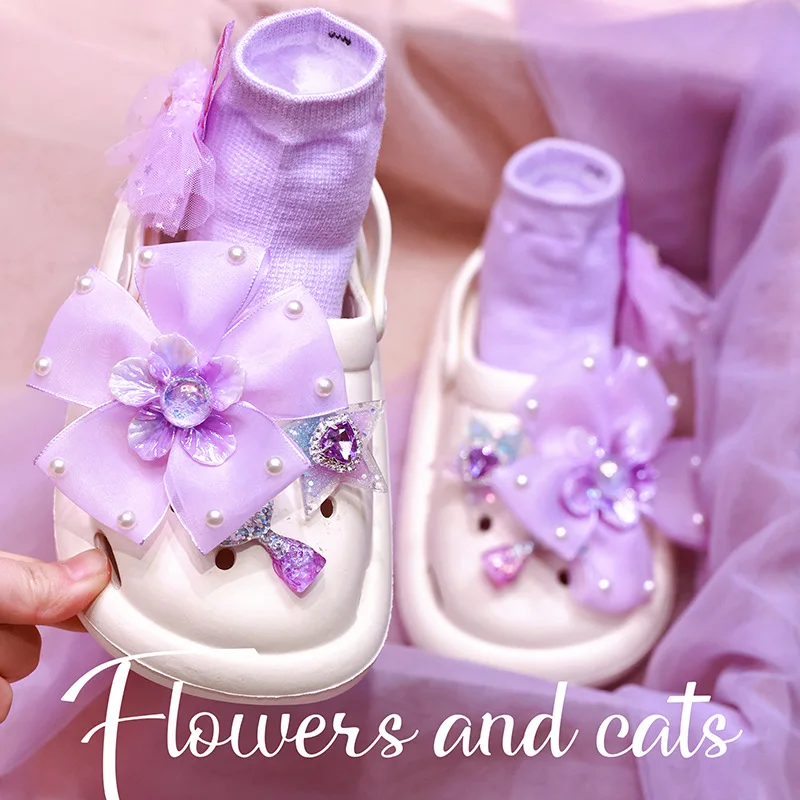 Anime Kawaii Children's Pink Slippers Mermaid Princess Hole Beach Shoes Non-Slip Girls Sandals Soft Bottom Baby Toddler Slippers