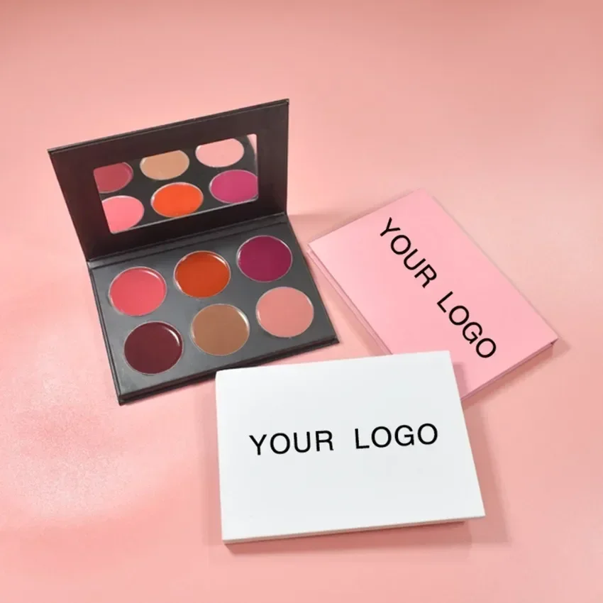 

Blush Plate Private Label Pigment Vegan DIY Powder Blusher Cream Highlight Maquillage Custom Logo Wholesale Square Packaging Box