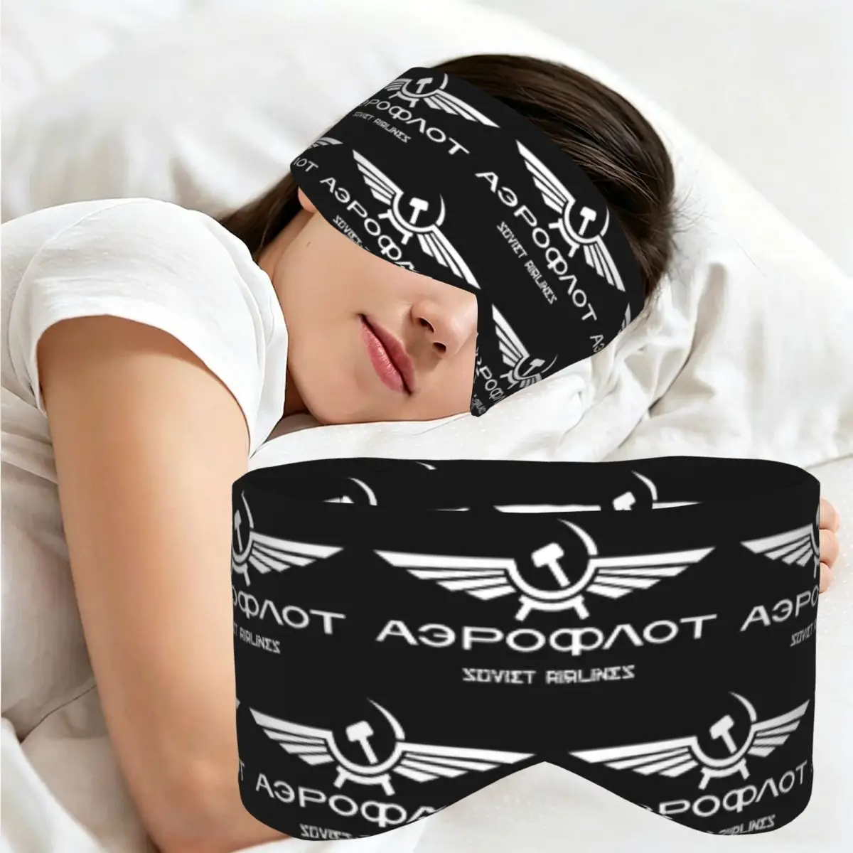 Aeroflot Aviation Russe Pilote Aerospace Aviateur sleep eye mask Portable Eye Cover for Girls Boys Office Nap Eyeshade eyepatch