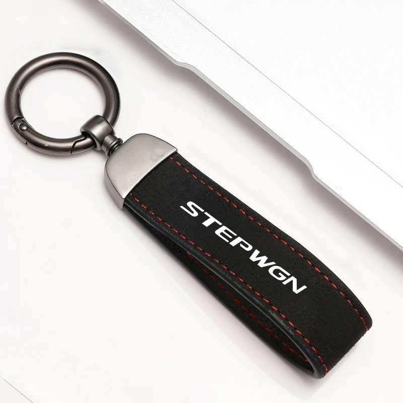 Suede Car Keychain Key Ring Anti-Loss Keyring Pendant For Honda Stepwgn Mugen Jazz Insight Freed Fit Civic Accord CR-V Accessory