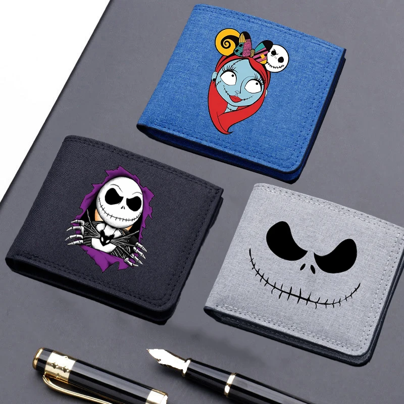 Disney The Nightmare Before Christmas Wallet for Men Anime Coin Purse Travel ID Card Holder Billfold Kids Halloween Bags Gift