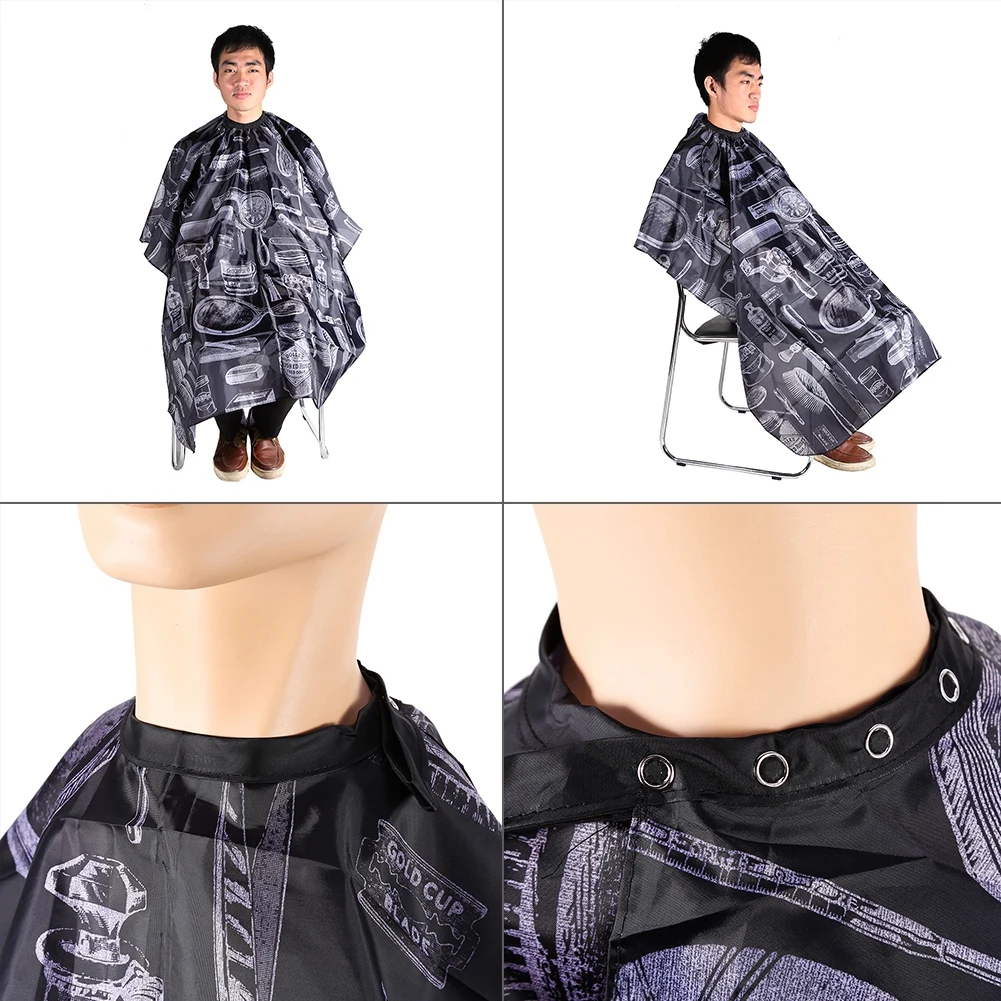 Professional Hair Salon Nylon Barber Cape Hair Cutting Gown With Snap Closure