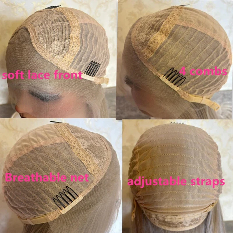 شعر مستعار طبيعي شقراء أومبير شقراء الاصطناعية HD الدانتيل شعر مستعار أمامي فوتورا لينة الألياف الباروكات الصيف الوزن شعر مستعار بارد شعر مستعار الساحرة 14 بوصة