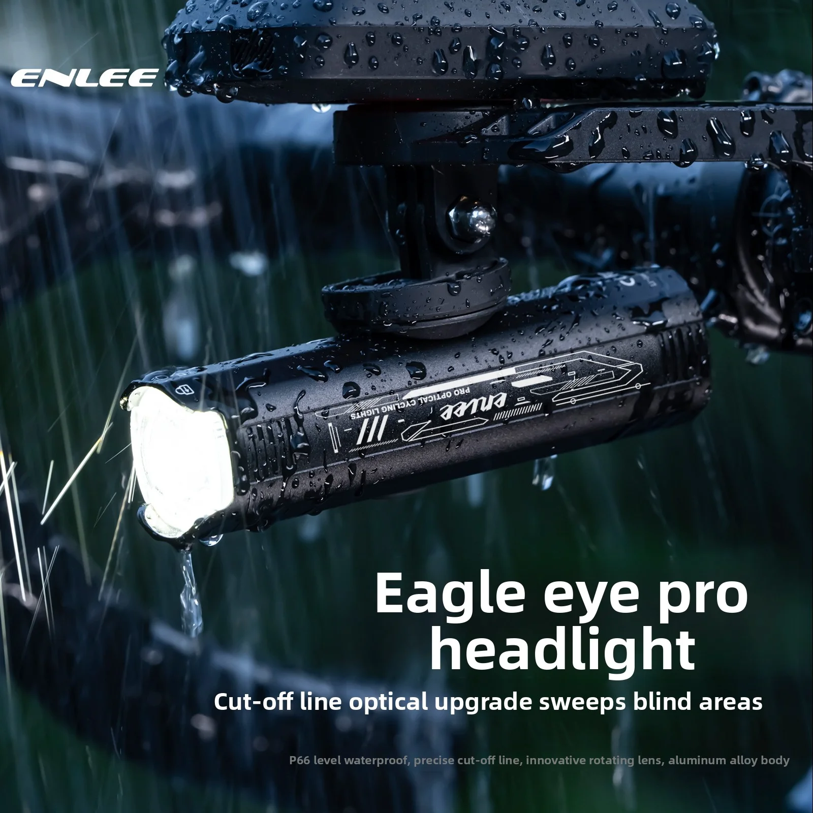 

Bicycle night riding headlights, outdoor waterproof high brightness mountain lights, suspended aluminum alloy 1200 lumens