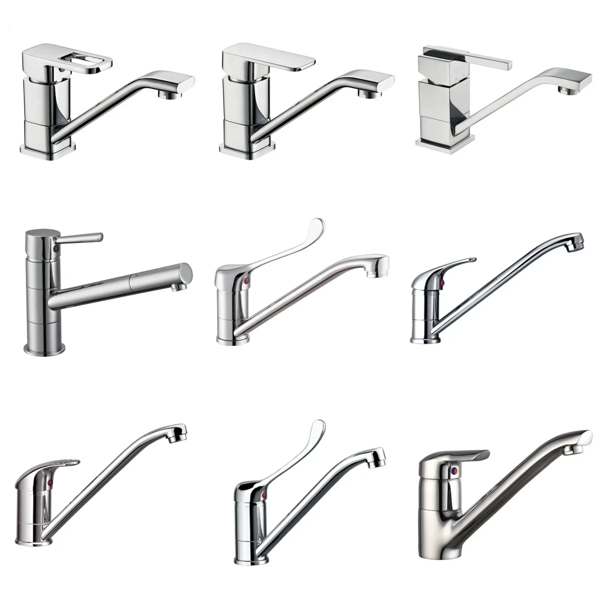 Cheap Price Commercial Brass Deck Mounted Long Lever Bathroom Sink Faucets