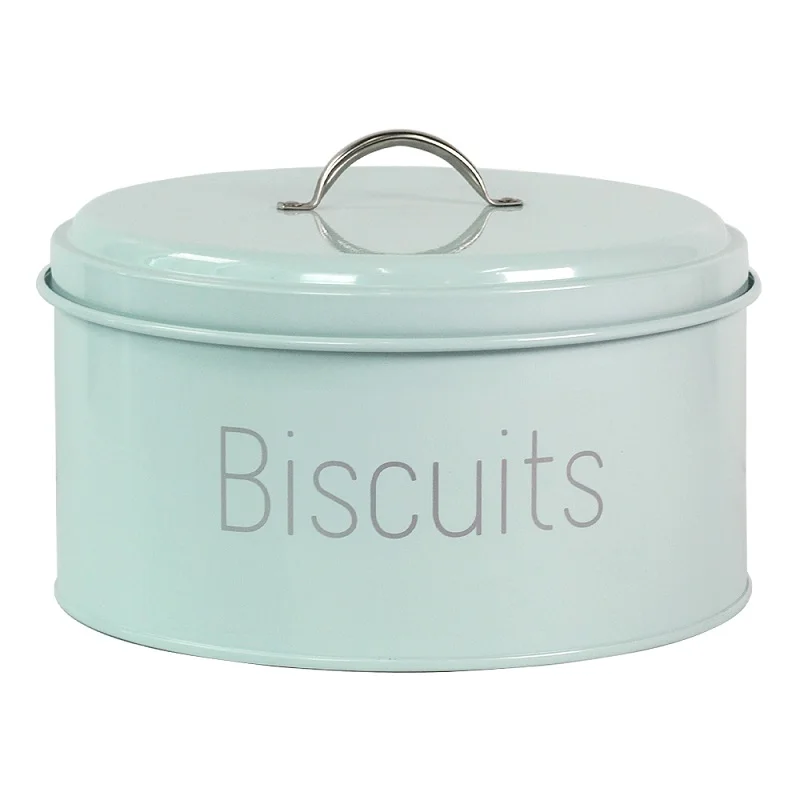 

Biscuits Tin 21.5 cm X 21.5 cm X 14.5 cm, Metal, Fresh Longer Elegant Antique Cream with Handle Cookies Storage Vintage-style