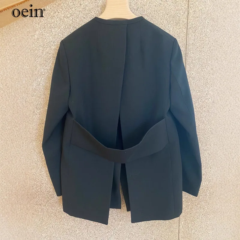 [oein] Spring New European Product Luxury Small Professional Dress Salt Series Light Maturity Strong Black Suit