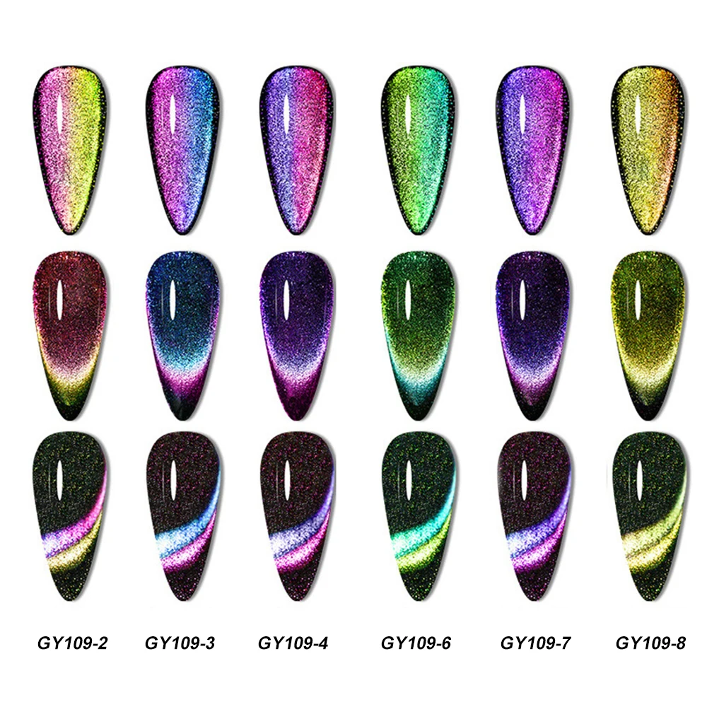 8ml Cat Eye Nail Gel Polish 9D Upgraded Magnetic Gel Polish Galaxy Chameleon Effect Nail Gel Soak Off Salon Manicure Nail Gel