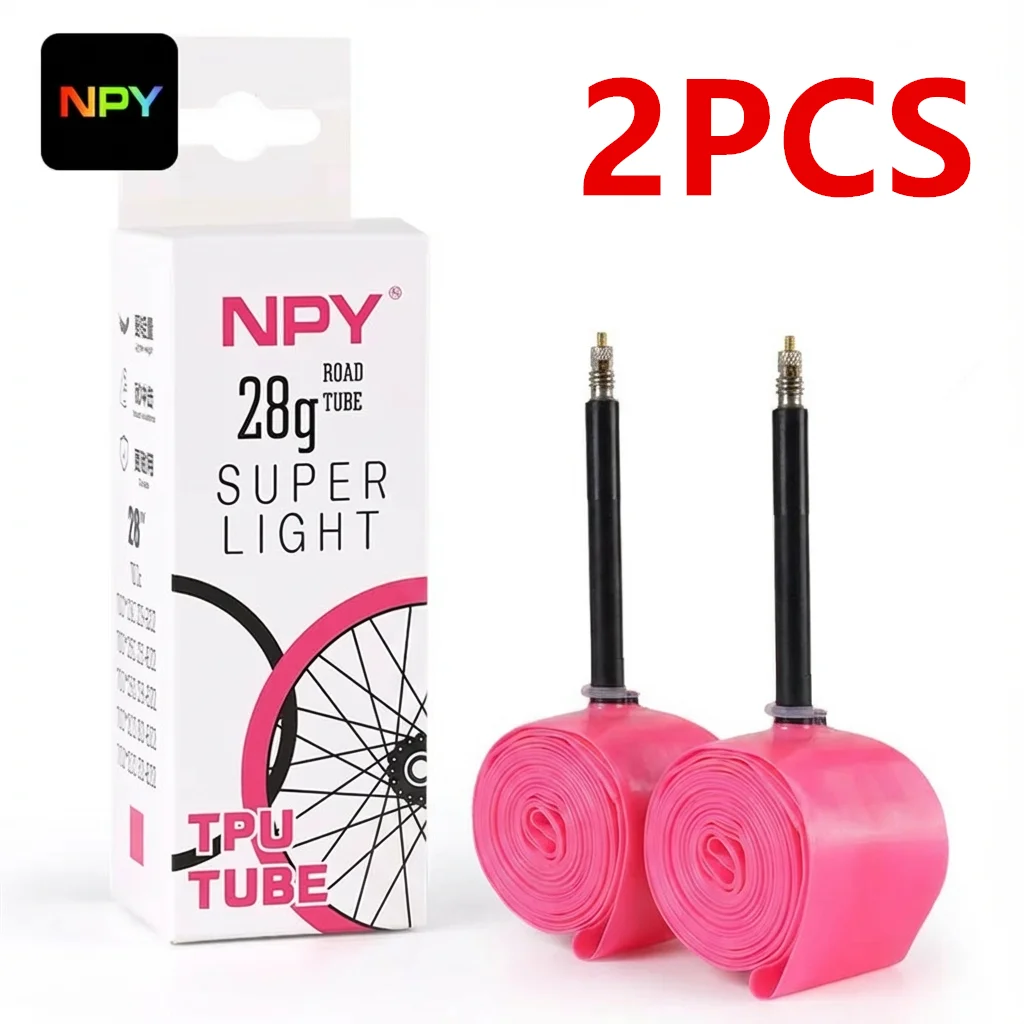 NPY 1 Stuks Ultralichte 28g Fiets TPU Binnenband 700X18 25 28 32 Racefiets TPU Materiaal Band 45mm/65mm/85mm Lengte Frans Ventiel