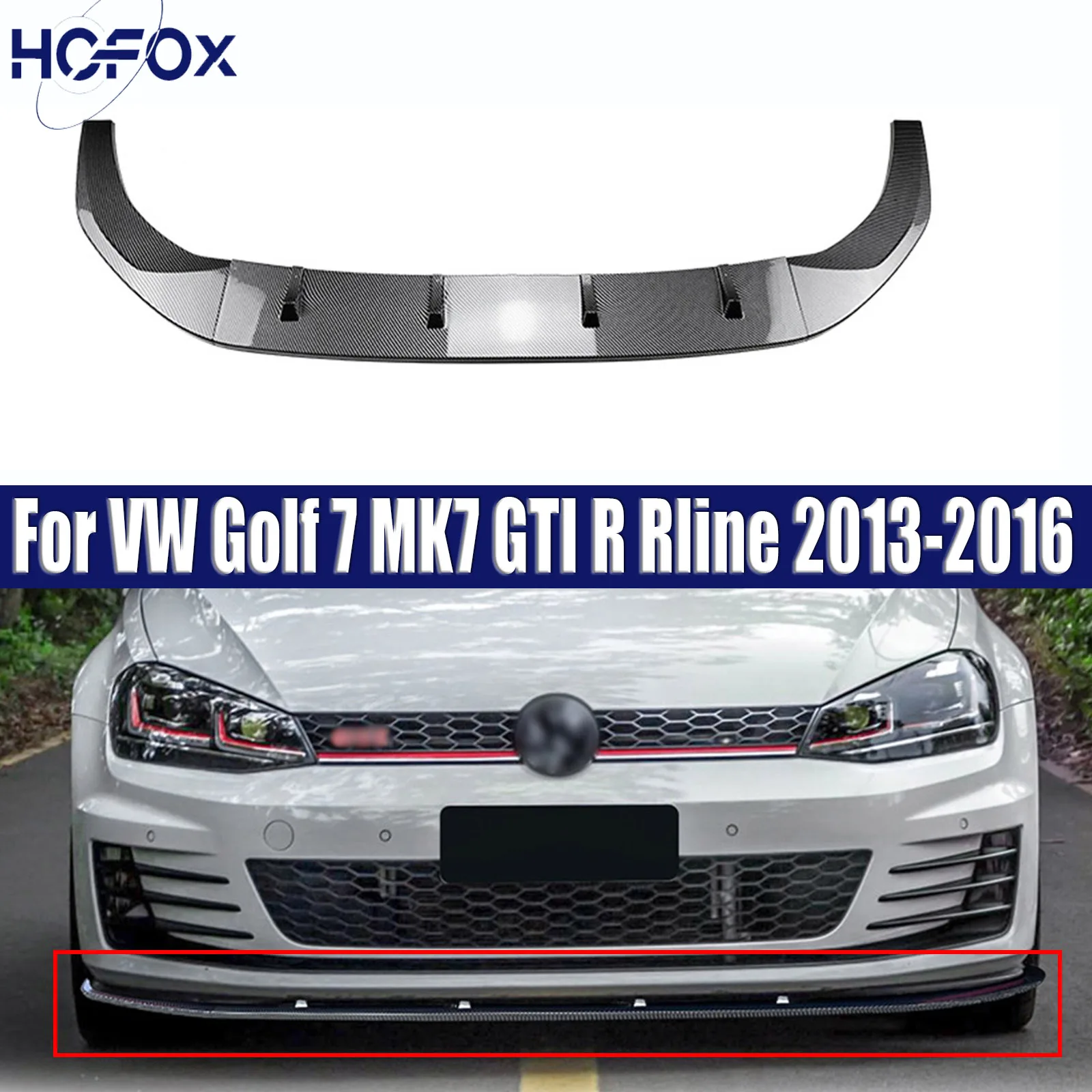 

Car Front Bumper Lip Splitter Spoiler Diffuser Guard Protector Body Kits Tuning For VW Golf 7 MK7 GTI R Rline 2013-2016