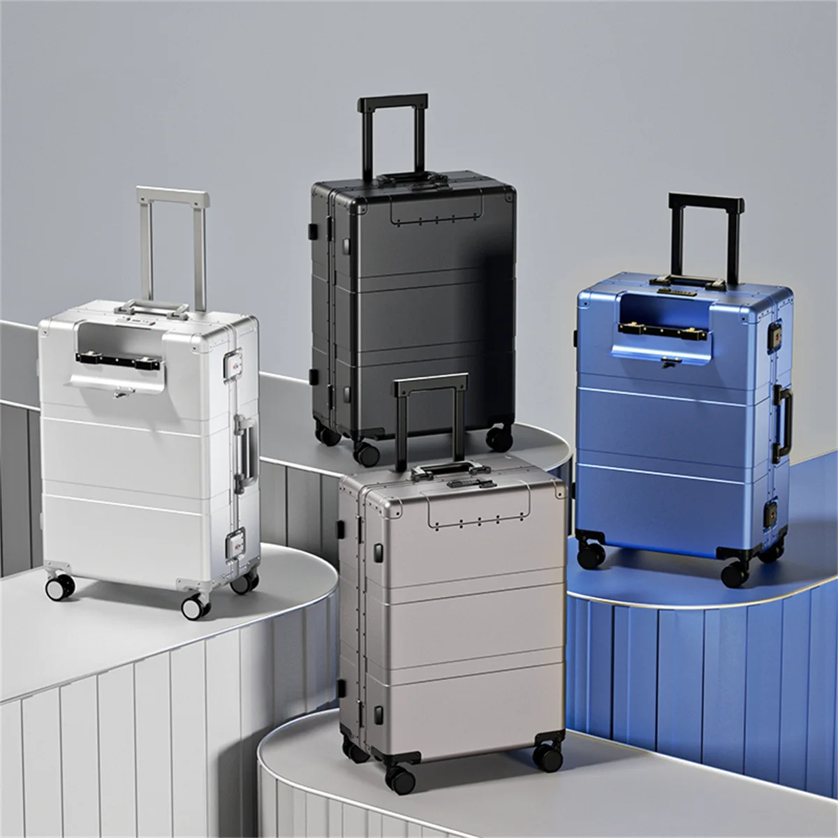 

Open suitcase, all-aluminum magnesium alloy 20-inch boarding high-end suitcase