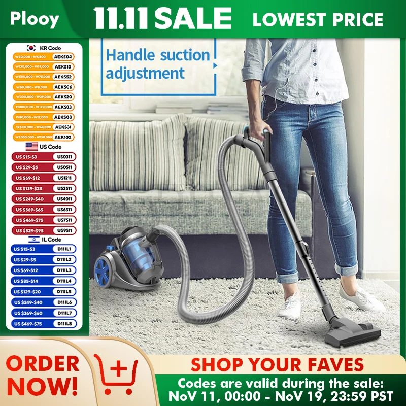 2000W 2.5L Suction Power 23KPa Vacuum Cleaner Strong Large Power Vacuum Cleaner Household Carpet Mite Removal Home Appliance