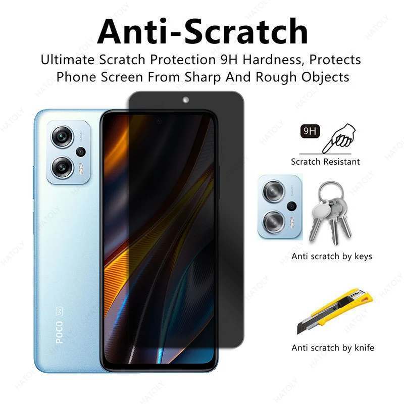 Privacy Screen Protector For Xiaomi Poco X4 GT 5G Clear Camera Lens Protector For Xiaomi Redmi Note 11T Pro Plus Anti-spy Glass