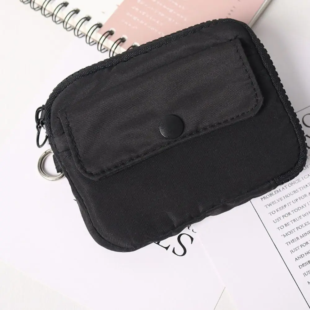 

Short Wallet Multifuctional Nylon Coin Purse Square Card Holder Earphone Bag Lightweight Zipper Mini Storage Bag Students
