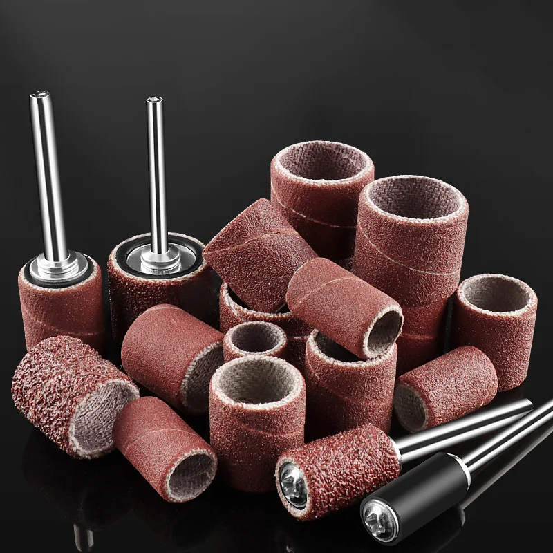 Grinding Sandpaper Sanding Ring With Rod Abrasive Rotary Tool 80grit 120grit 150grit 180grit~600grit Machine Grinding Sand Rin