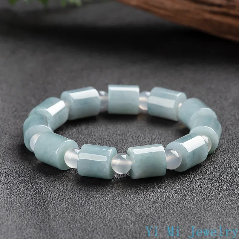 Imagem -04 - Birmanês Jade Bead Pulseiras para as Mulheres Branco Acessórios Amuletos Presente Pulseiras de Pedra Natural Jadeite Gemstones Bangle Charme