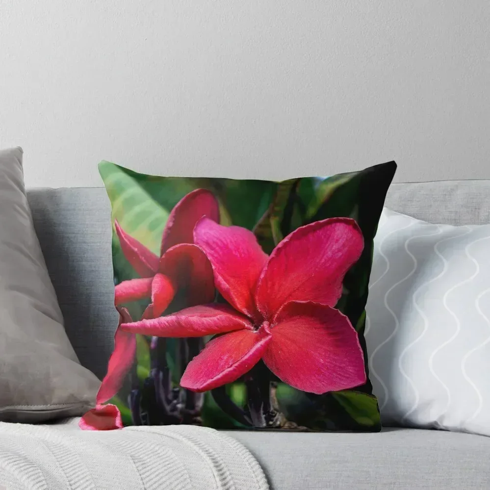 

Red Plumerias Throw Pillow luxury covers Cushions For Children bed pillows pillow