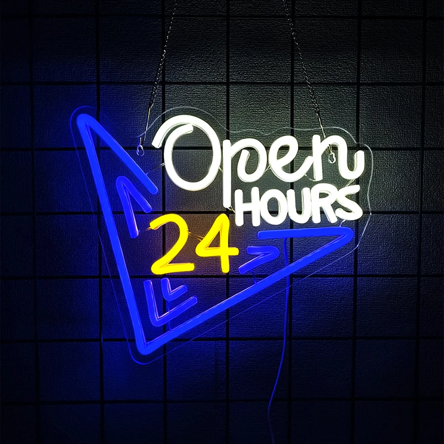Open 24 Hour Neon Sign For Wal - Decor Lighting Opening Hours ulasan dan harga