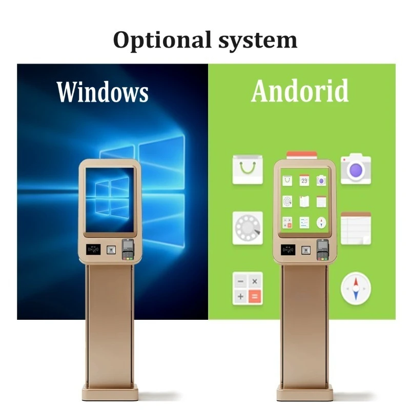21.5 Inch Interactive Self Service Payment Kiosk Touch Screen Kiosk Automatic Self Ordering Machine for Restaurant