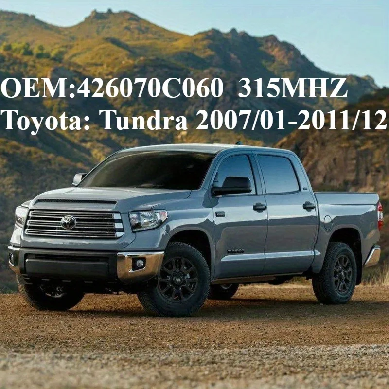 1/4 Peças OEM # 426070C060 # Sensor de Pressão de Pneus TPMS 315MHZ Para: TOYOTA: TUNDRA (2007/01-2011/12), Alimentado por Bateria Panasonic CR2450