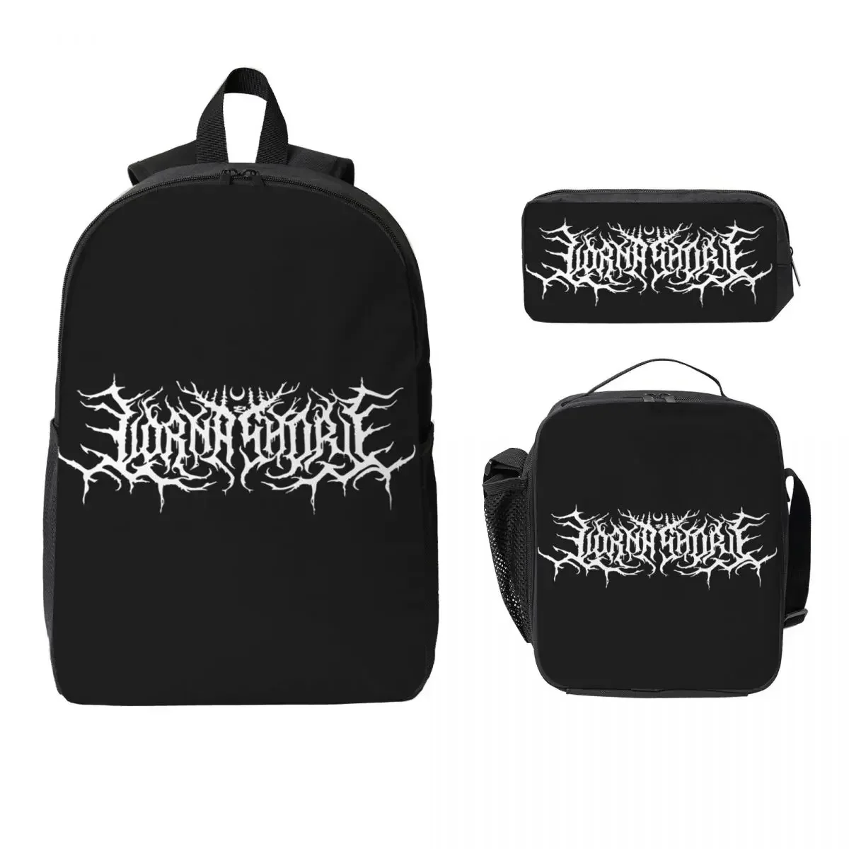 Lorna Shore Merch Lorna Shore Logo Backpack Student BookBag School Bag Laptop Shoulder Bags 3ps Insulated Lunch Bag Pencil Case