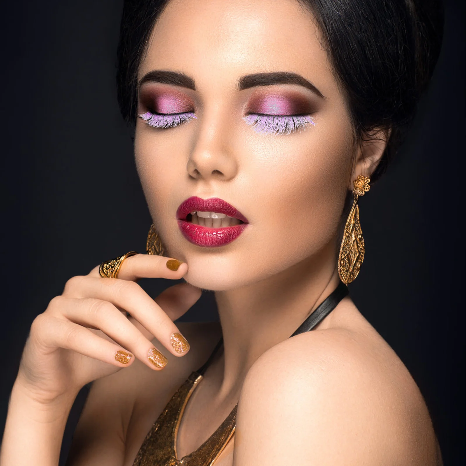 

5Pairs Colorful False Lashes Enhanced Volume Soft Material Suitable for Daily Use Wedding Party Prom Long Fake Lash Extensions