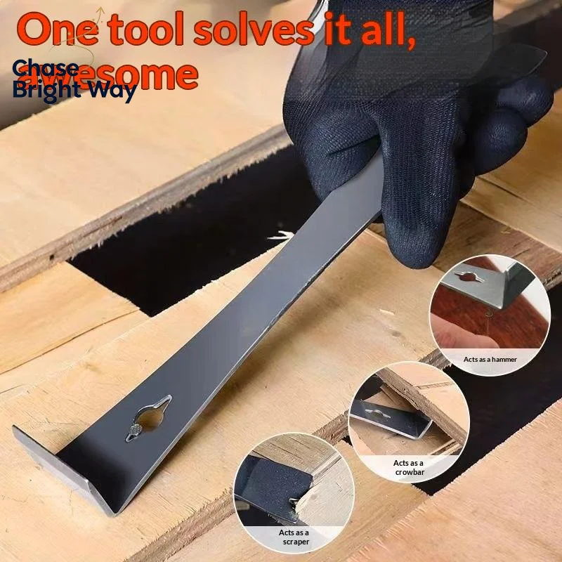 Stainless Steel Heavy Duty Pry Bar Scraper Tool Multi-Purpose Shock Resistant for Demolition Siding Removal Garage Repair Jobs