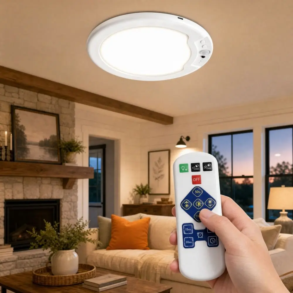 モーションセンサーledシーリングライトリモコン調光可能ボディセンサーライトワイヤレスラウンドフラッシュマウント照明器具倉庫用