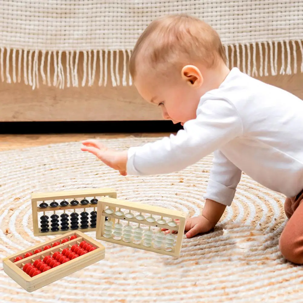 7 Column 5-Bead Wooden Abacus Smooth No Odor Children Math Arithmetic Calculating Tool Counting Frame Student Educational Toy