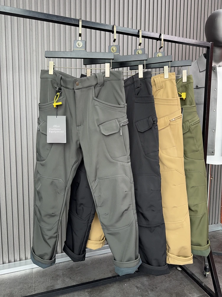 

Мужские брюки с прямыми штанинами на подкладке Fce, теплая повседневная рабочая одежда, брюки, осень-зима, удобные модные городские брюки