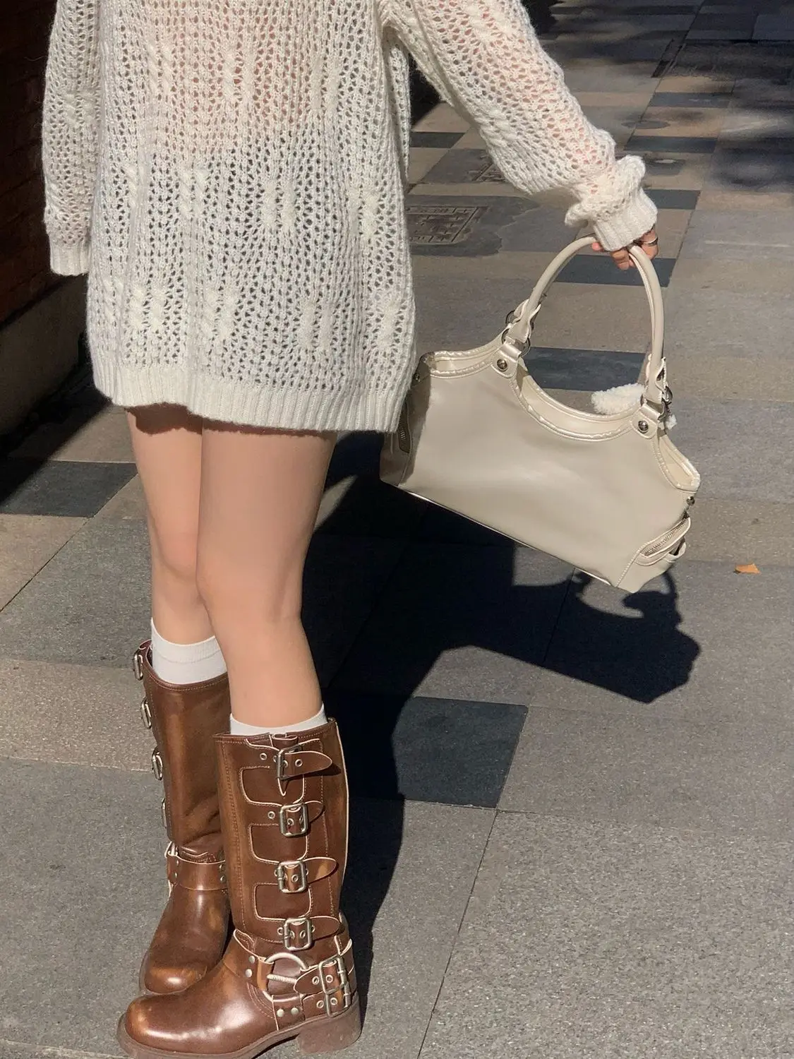 JIAERDI Fairycore Aesthetic Y2k Bag Women Hot Girls Versatile Chain Chic White Underarm Bag Purse Female Harajuku Sweet Handbag