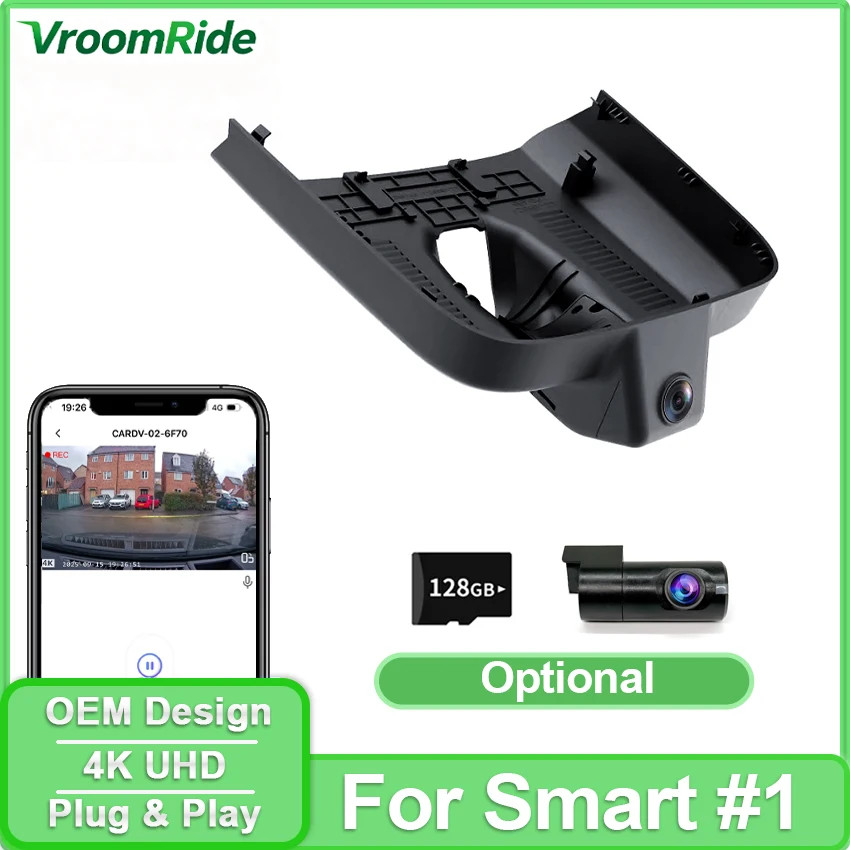 Cámara para Auto Inteligente # Cámara para Auto 4K Plug and Play 2022-2025, Cámara para Mercedes Benz Smart 1 One, Accesorios para Auto
