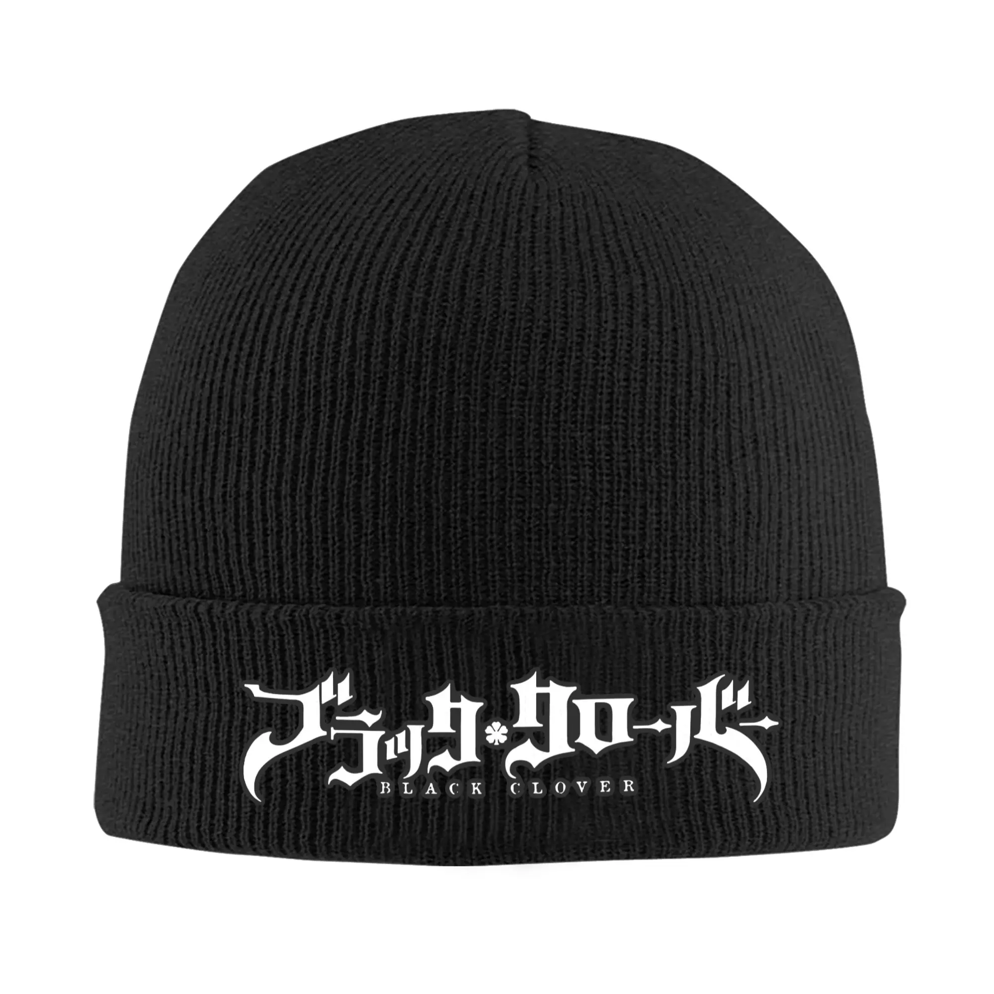 Black Clover Hats Autumn Winter Skullies Beanies Warm Anime Manga Cap Men Women Acrylic Skullcap