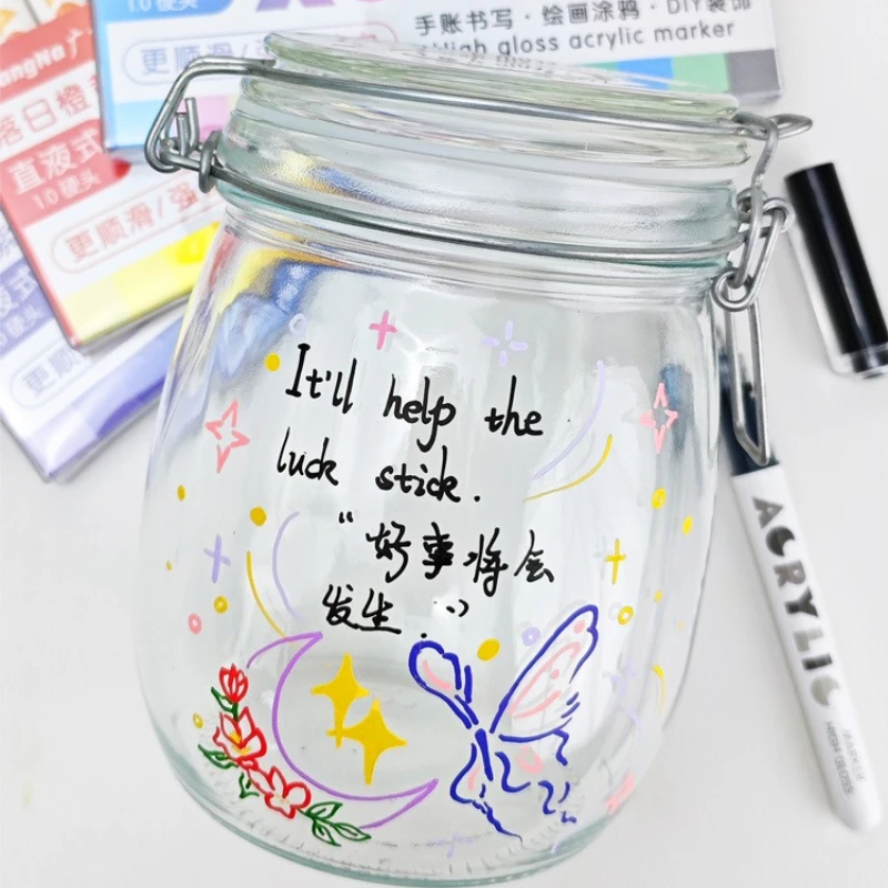 Professional 12/72-Color Acrylic Markers High Pigment Paint Pens for Canvas Rock Painting Calligraphy