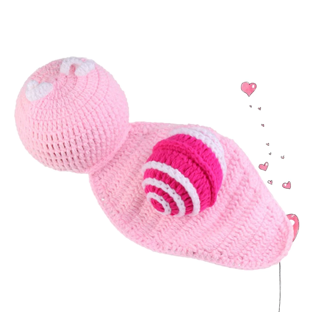 

1 Piece Snail Crochet Outfit for Newborn to 100 Days Soft Breathable Knitted Hat Wrap Ideal for Baby Shower Gift and