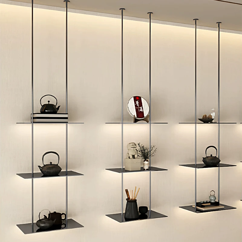 Iron Hanging Storage Shelf Multilayer Suspended Display Rack Minimalist Metal Wall Mounted Books Organizer Modern Plants Decor