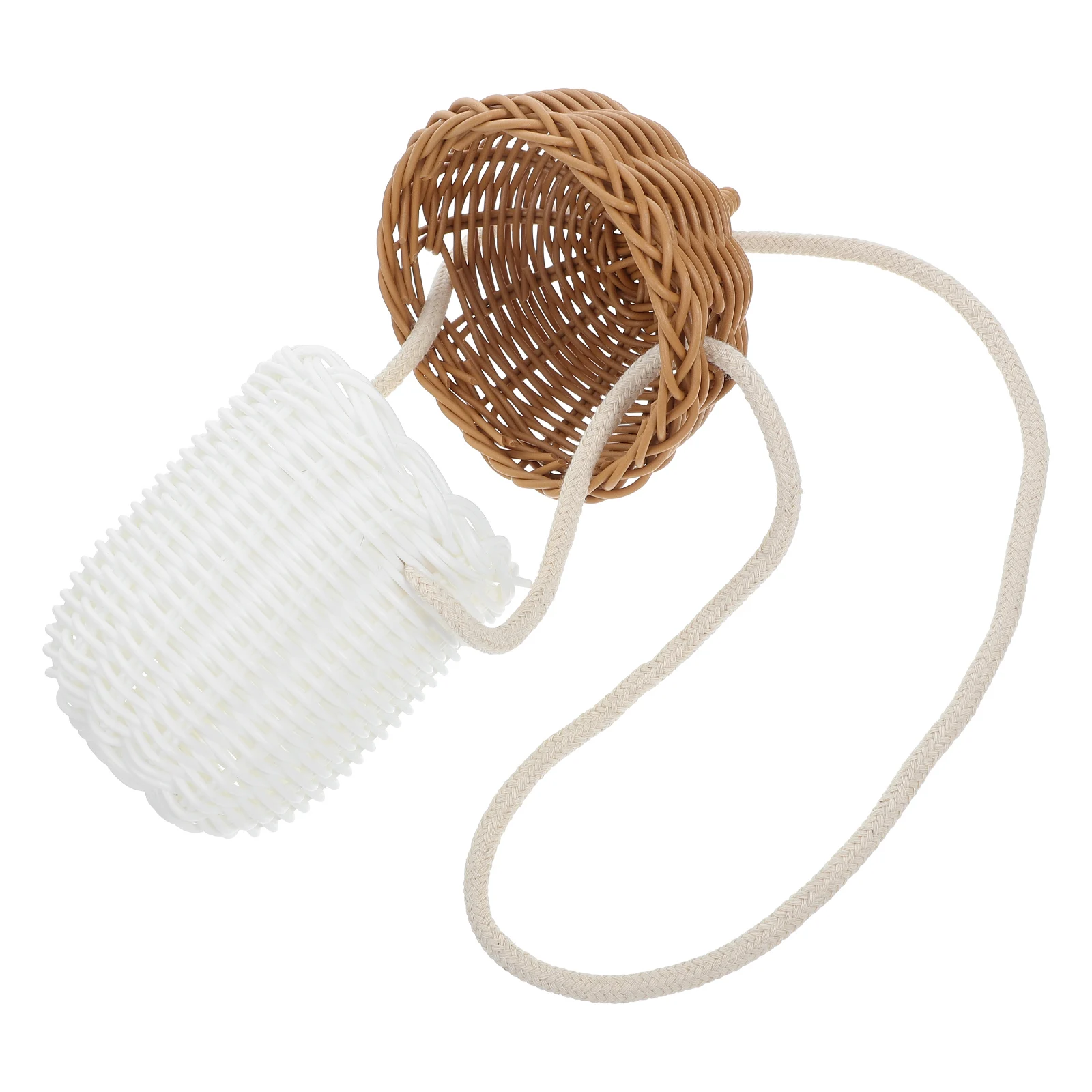 

Pine Cone H woven Basket PP Material Small Shoulder Bag Woven Fruit Basket Crossbody Retro Storage Acorn Tote Container