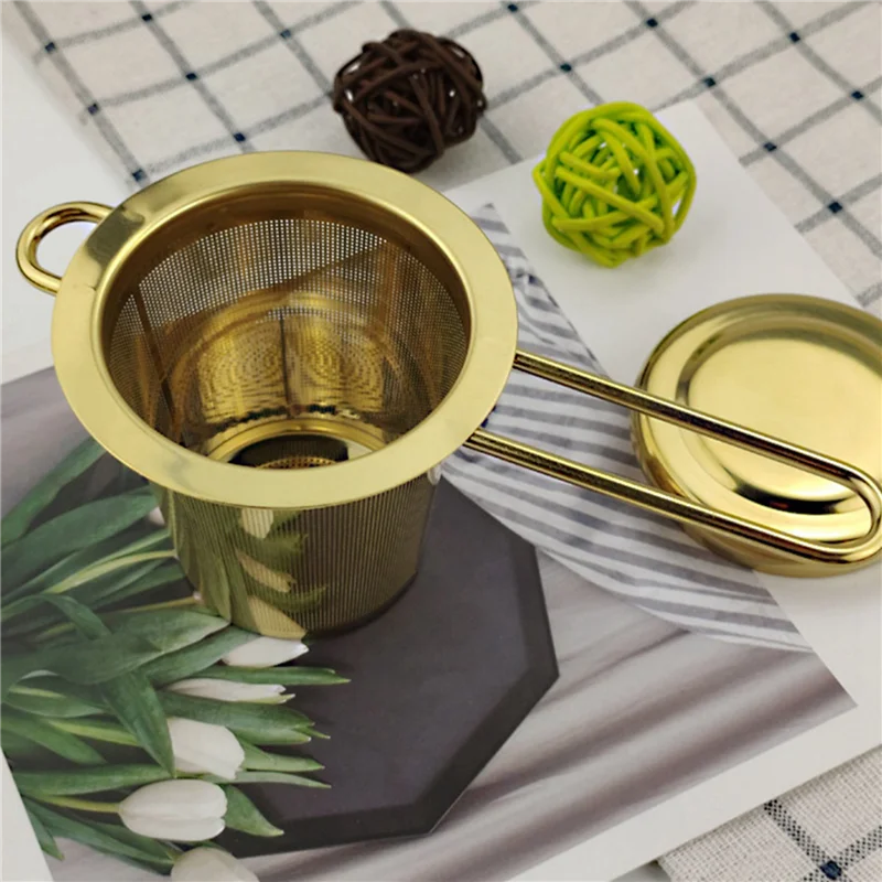 

ELEG-2X Tea Leaf Tea Strainer Golden Barrel Tea Strainer Kung Fu Tea Set