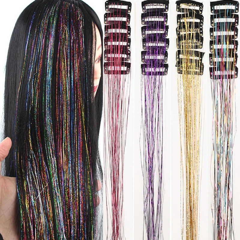 Заколка для парика BB набор из 12 шт. с вспышкой, подвесная краска для ушей, музыкальный фестиваль, лазерная цветная заколка для концертов, краска для волос