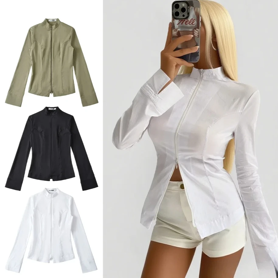 

KONDALA современные женские осенние рубашки с длинными рукавами и тонкой талией, весна-лето 202, простые женские рубашки для поездок на работу, куртка