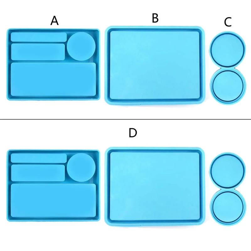 Bandeja rolamento para decoração molde epóxi cristal, faça você mesmo, bandeja retangular, molde silicone,