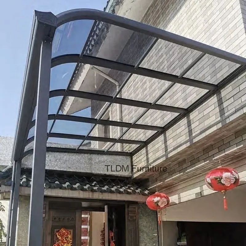 Carport Transparent PC Board High Quality Durable Gazebos Rain Canopy Silent Anti UV Sun Shelter Rainproof Window Door Awning jl