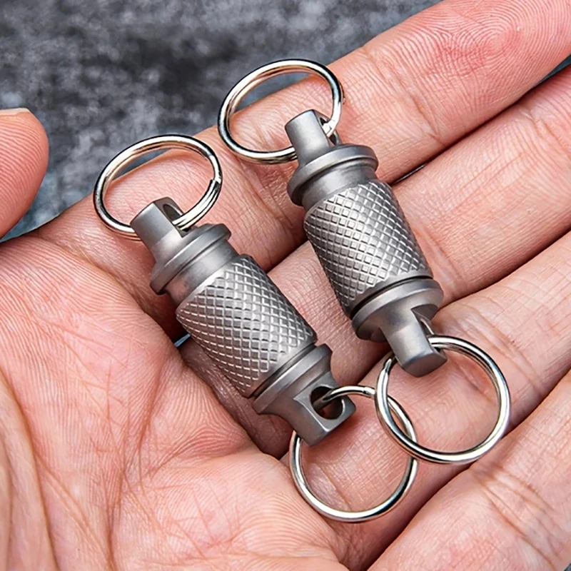 Titanium alloy mini keychain quick buckle universal rotating ring buckle universal buckle car keychain EDC outdoor tools