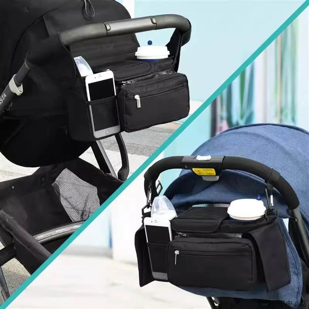 

Portable Baby Stroller Storage Bag Mommy Organizer Hanging Bag Milk Bottle Holder Outdoor Travel Baby Carriage Bag For Parenting